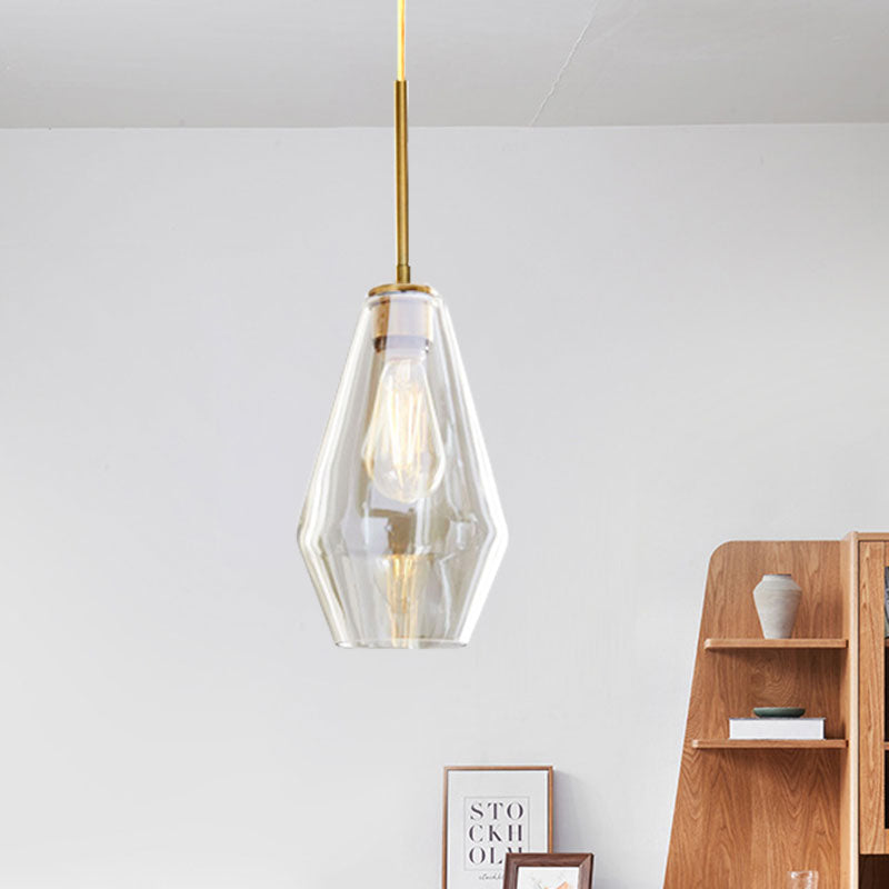 4.5"/9"/12" Wide Glass Shade Hanging Light with Brass Lamp Socket One Light Modern Pendant Light for Office