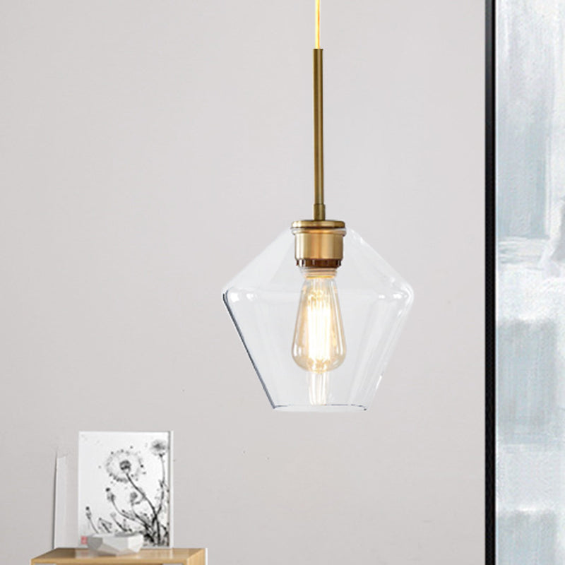 4.5"/9"/12" Wide Glass Shade Hanging Light with Brass Lamp Socket One Light Modern Pendant Light for Office
