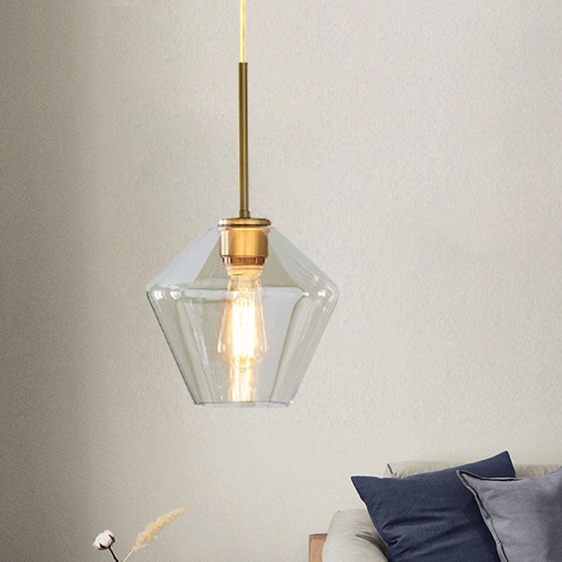 4.5"/9"/12" Wide Glass Shade Hanging Light with Brass Lamp Socket One Light Modern Pendant Light for Office