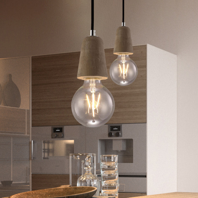 Lampada appesa al lampadina aperta di cemento 1 Luce Mini Mini Cioncant Light per il ristorante Cafe