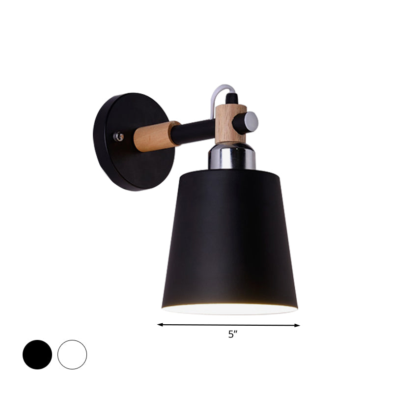 Nordic Style Monochrome Wall Lighting Rotatable Empire Shade 1 Light Metallic Wall Lamp for Stair
