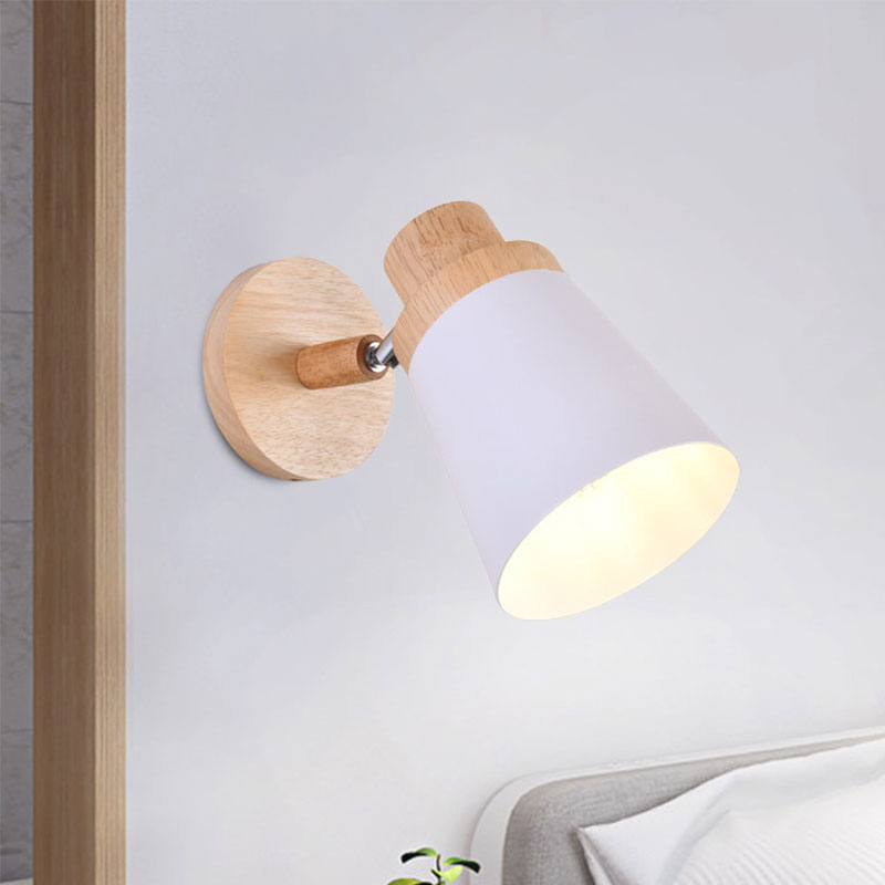 Coolie Shade Baby Room Wall Light Rotatable Metal One Bulb Nordic Style Wall Lamp