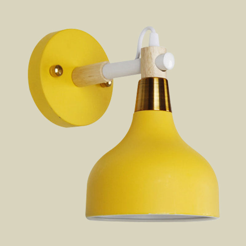 Hoek verstelbare metalen uienmuur Licht 1 licht Noordse SCONCE -verlichting in snoepkleur voor badkamer