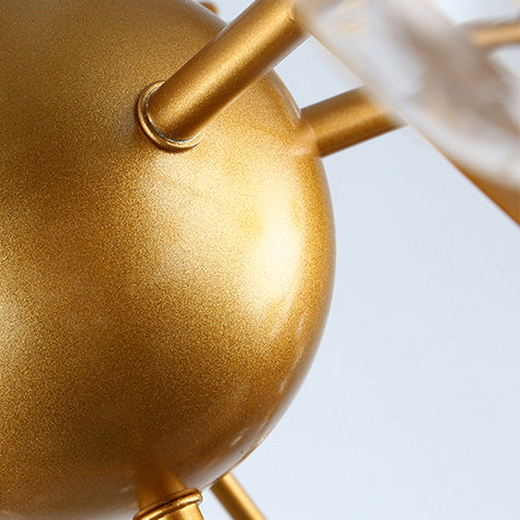 Branching Chandelier Light with Clear Glass Ball Shade Modern Style 9/27 Bulbs Black/White Ceiling Light Fixture