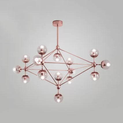 Geometrische kroonluchter eigentijdse metaal 10/15/21 Lichten messing/goud/roségoudhangend licht voor woonkamer