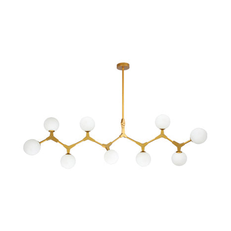 Ast Hanging Lampe moderne nordische Stil Opalglas 5/6/7 Lichter Gold Kronleuchter Licht