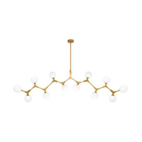 Branch Hanging Lamp Modern Nordic Style Opal Glass 5/6/7 Lights Gold Chandelier Light