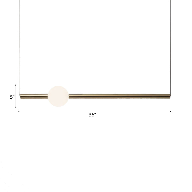 Tube White/Gold Glass Chandelier Lamp Modernist 1 Lights Gold/White Led Ceiling Pendant Light with Horizontal/Vertical Design