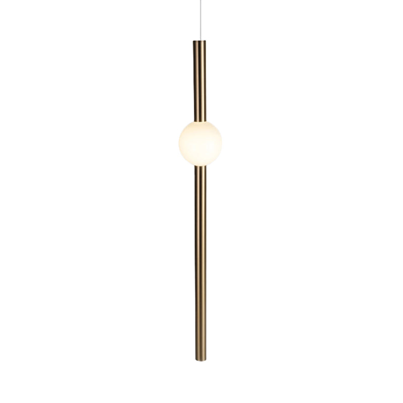 Tube White/Gold Glass Chandelier Lamp Modernist 1 Lights Gold/White Led Ceiling Pendant Light with Horizontal/Vertical Design