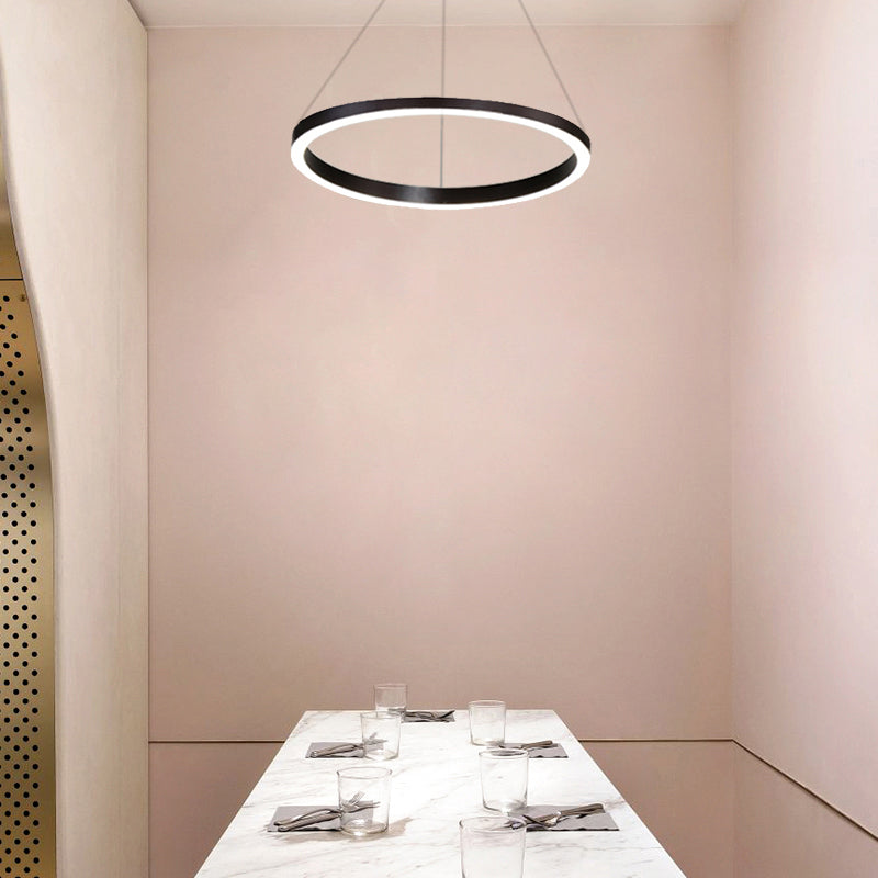 Brown Hoop Chandelier Contemporary 1/2/3-Ring Acrylic LED Ceiling Light Fixture in Warm/White Light