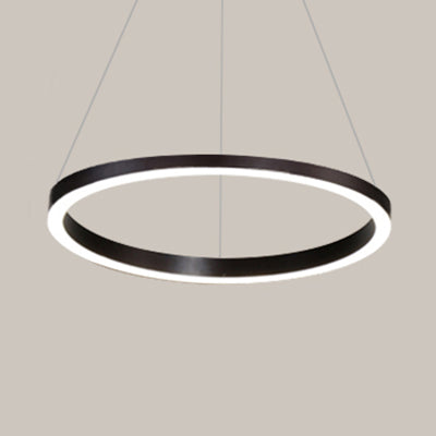 Brown Hoop Chandelier Contemporary 1/2/3-Ring Acrylic LED Ceiling Light Fixture in Warm/White Light