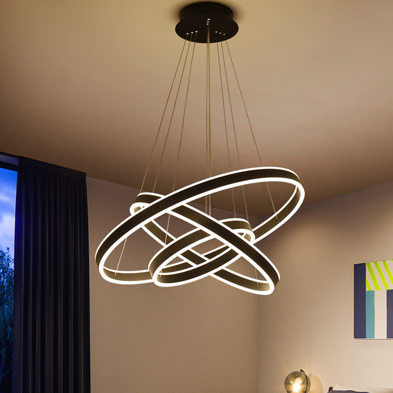 ANELLO BLACO/BRACCHI SPENDANTE CONTEMPOUNTO CONTEMPOUNTO 2/3/4 LUCI LADELIER ACRILICO IN LUCE COLDA/BIANCA