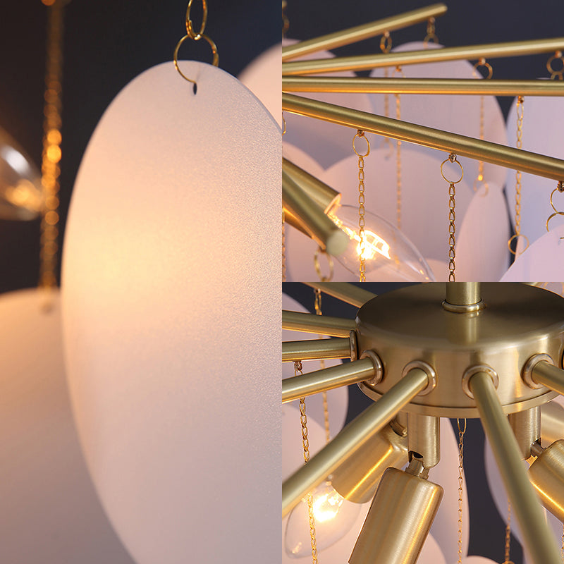 25 "/25.5"/34 "largo lampadario bianco traballante semplice a 4 luci a soffitto acrilico ciondolo per camera da letto