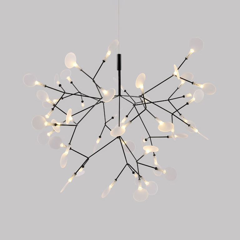 Apparecchiatura a soffitto ramificata nera/rosa in stile contemporaneo 30/45 luci lampadario del lampadario acrilico