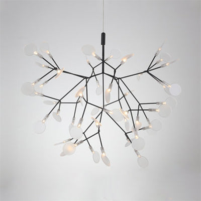Apparecchiatura a soffitto ramificata nera/rosa in stile contemporaneo 30/45 luci lampadario del lampadario acrilico