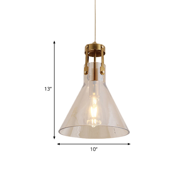 Hoorn keukentafel hangende hangers cognac glas 1 lamp eenvoudige stijl ophanging verlichting