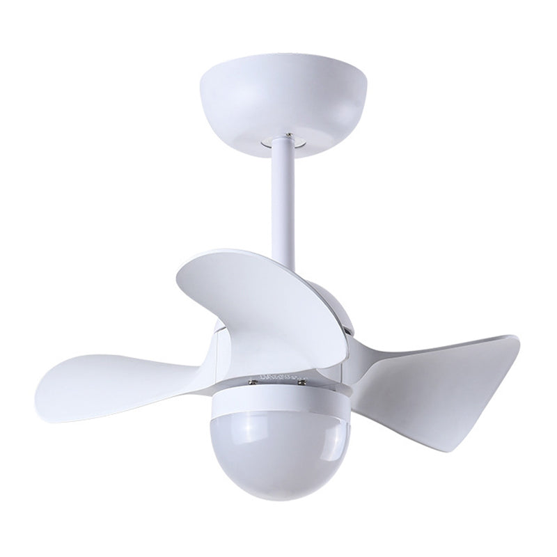 Kuppel Speisesaal LED Deckenventilator Acryl 3 Klingen Nordic Semi Mount Lighting in Weiß, 23 "Breite
