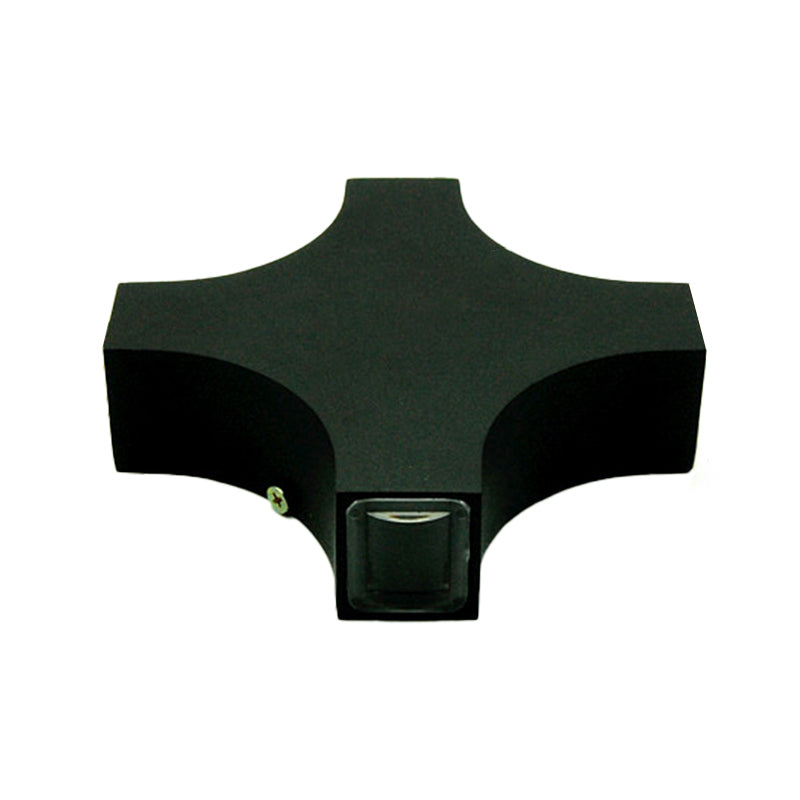 Schwarz X-förmige 4-Wege-Wandmontage-Lampe Moderne Aluminium RGB Farb LED LED Leuchte