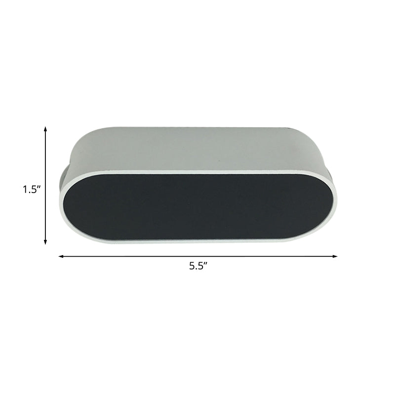 Corridor LED Flush Mury Sronce Simplicité Lampe murale en noir et blanc avec une teinte en métal oblong, violet / jaune / feu rouge