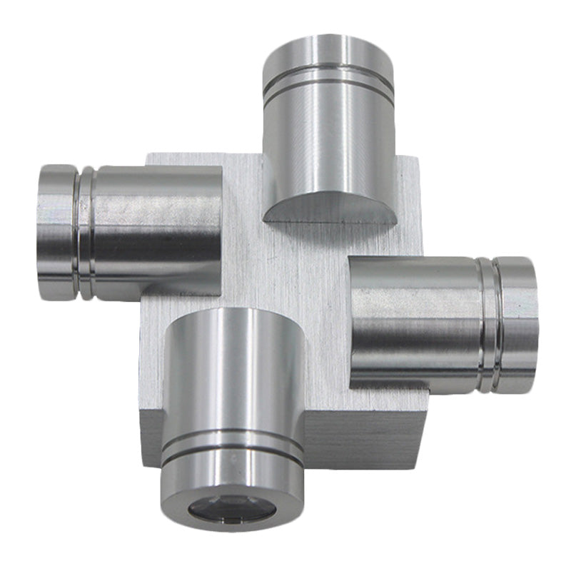 Lámpara de montaje de pared de aluminio cruzada Luz LED de plata contemporánea Luz en amarillo/rosa/azul