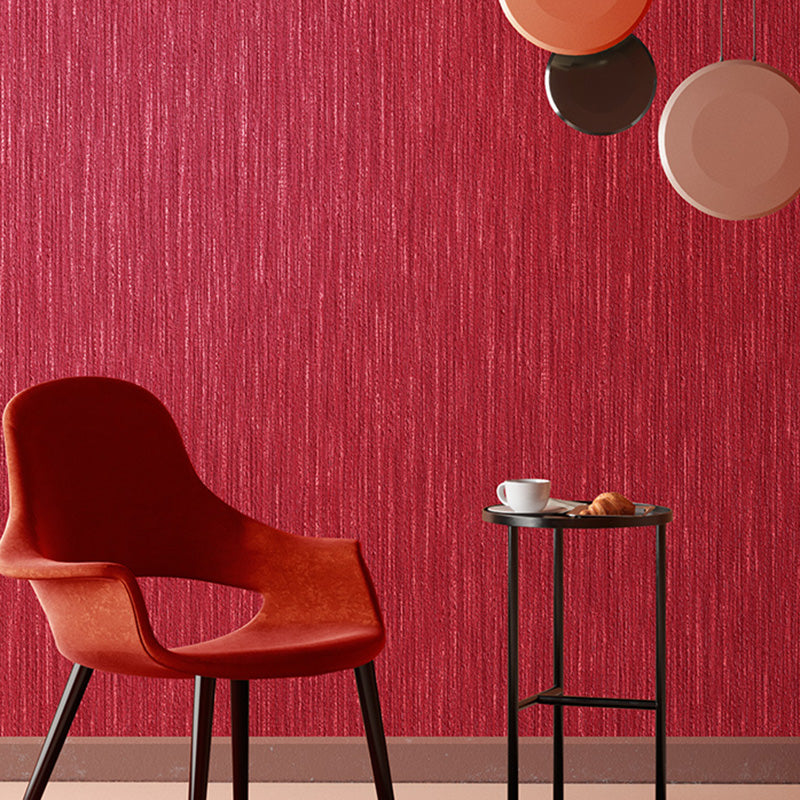 Postmodern Stripes Wallpaper 33' x 20.5" Contemporary Wall Decor for Wedding Room in Bright Red