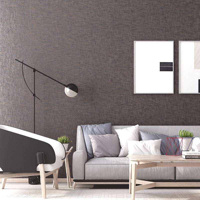 Neutral Color Nordic Wall Covering 20.5"W x 33'L Linen Textured Wallpaper for Dining Room