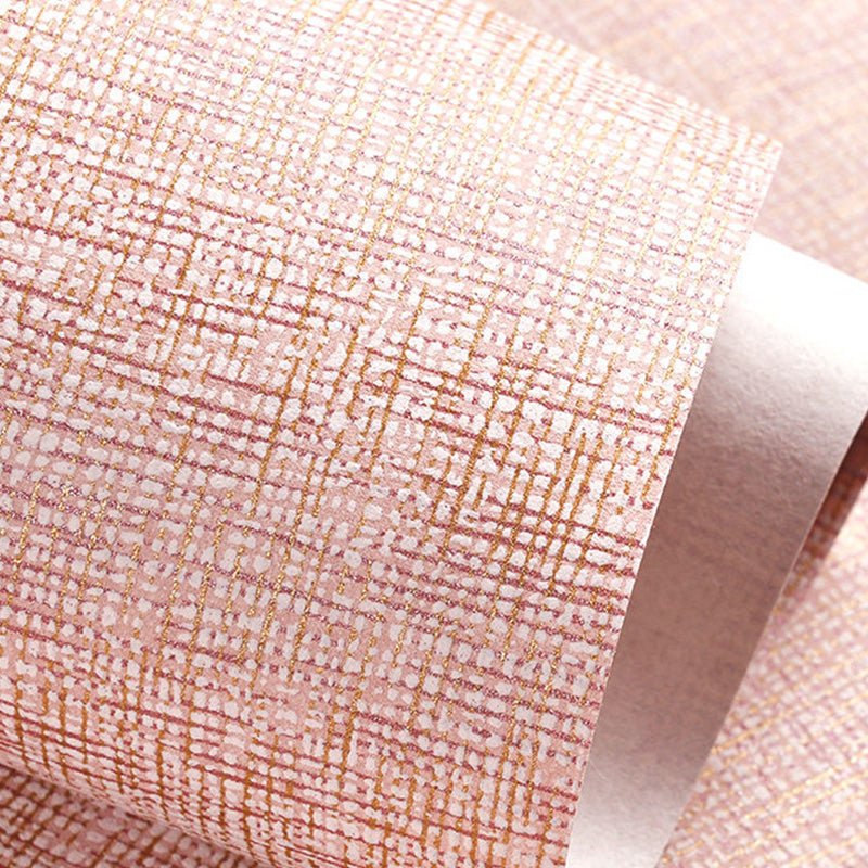 Neutral Color Nordic Wall Covering 20.5"W x 33'L Linen Textured Wallpaper for Dining Room