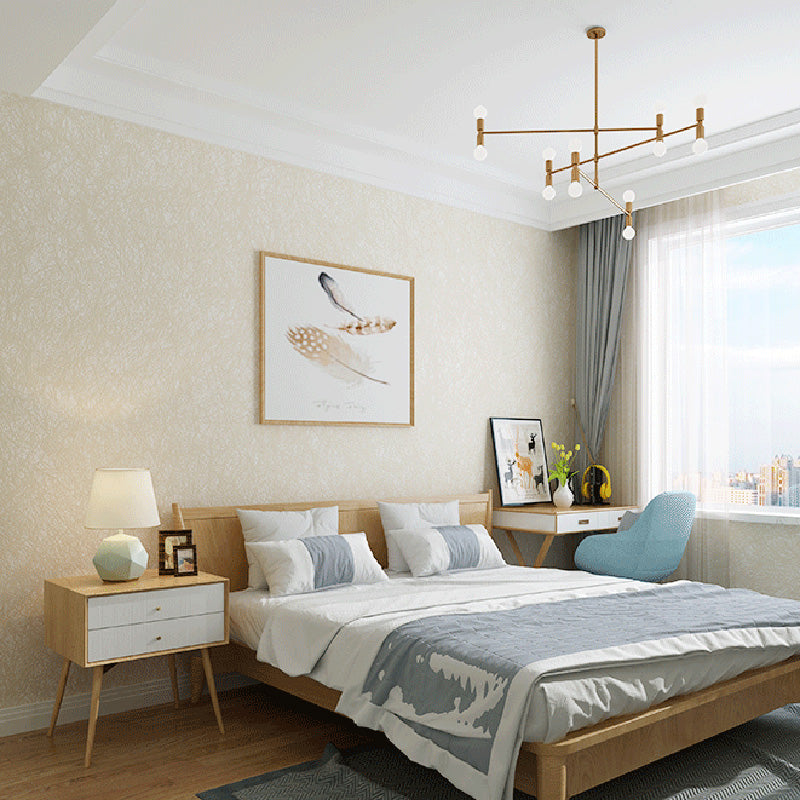 Moisture-Resistant Woven Wallpaper Roll Minimalist Wall Decor for Guest Room, 57.1 sq ft.