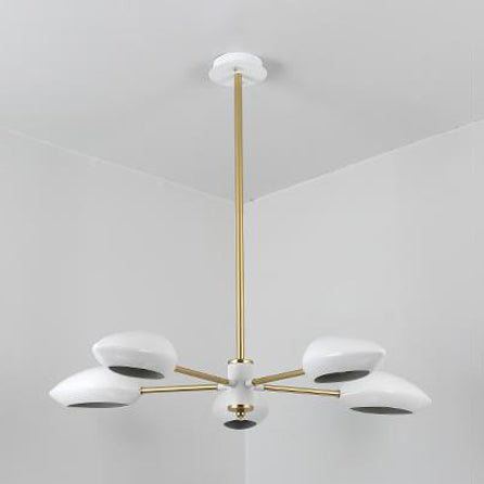 Ellipse Dining Room Hanging Light Contemporary Metal 5/6/8 Lumières Lumière de lustre noir / blanc