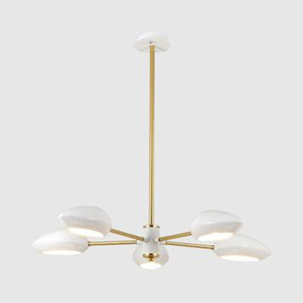 Ellipse Dining Room Hanging Light Contemporary Metal 5/6/8 Lumières Lumière de lustre noir / blanc