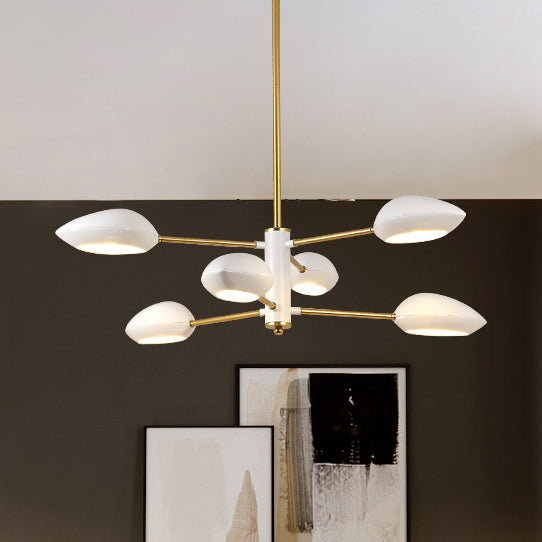 Ellipse Dining Room Hanging Light Contemporary Metal 5/6/8 Lumières Lumière de lustre noir / blanc