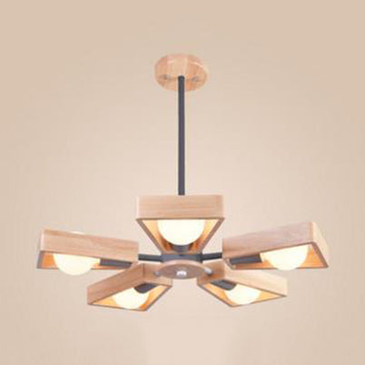 Moderner Sputnik Kronleuchter Anhänger Holz 3/5/8 Licht Schlafzimmer Hanging Lampe in Schwarz/Weiß