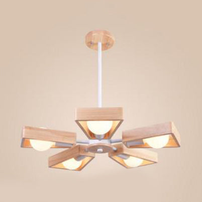 Moderner Sputnik Kronleuchter Anhänger Holz 3/5/8 Licht Schlafzimmer Hanging Lampe in Schwarz/Weiß