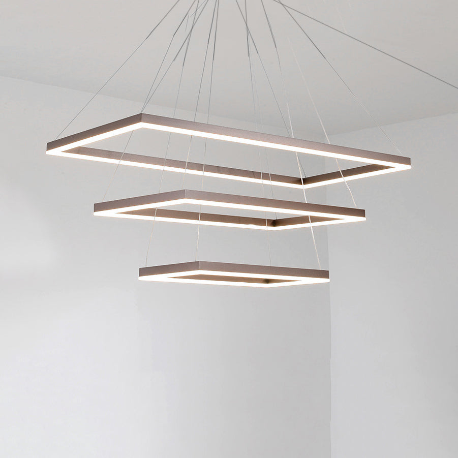 Lampadario multistrato per camera da letto acrilico 1/2/3/3/3 light a sospensione minimalista a LED nel caffè, luce calda/bianca/naturale