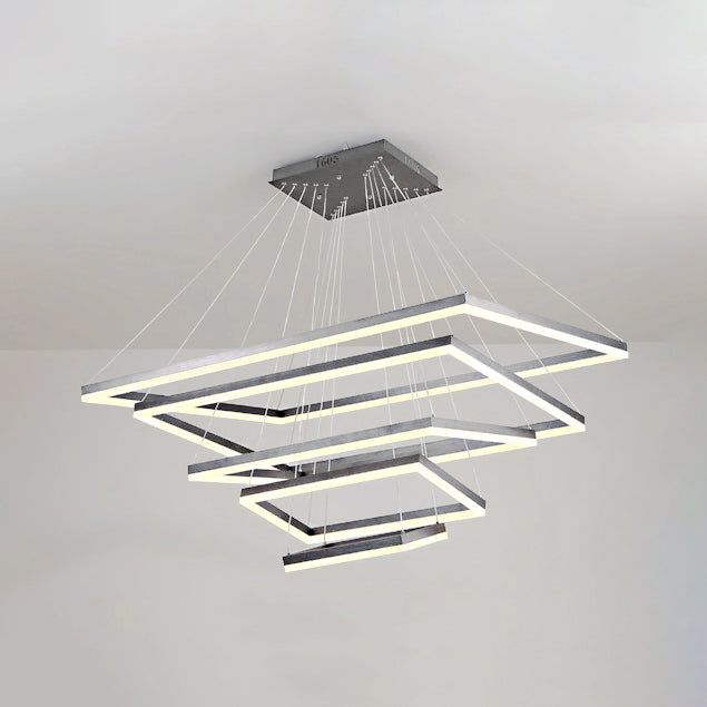 Lampadario multistrato per camera da letto acrilico 1/2/3/3/3 light a sospensione minimalista a LED nel caffè, luce calda/bianca/naturale