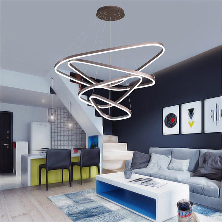 Acrylic Triangle LED Drop Pendant Contemporary 2/3/4-Light Ceiling Chandelier in Warm/White Light