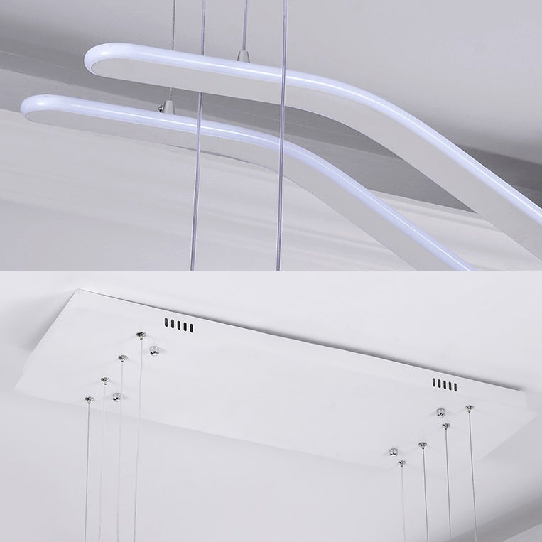 Streamlined Dining Room Ceiling Pendant Acrylic LED Minimalist Chandelier in Warm/White Light