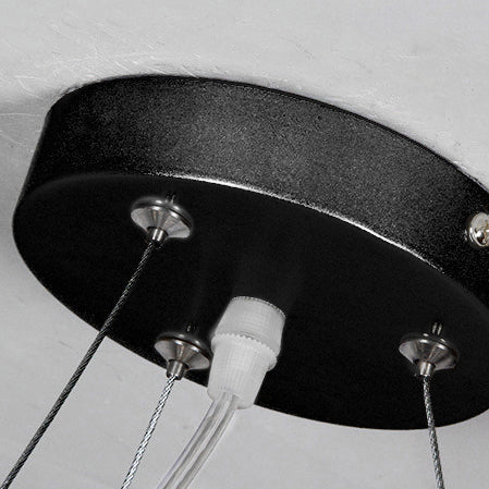 31,5 "/35,5" W Lampada a sospensione a forma di foglia moderna moderna Lampaggio multipla il lampadario del lampadario in nero in nero/oro