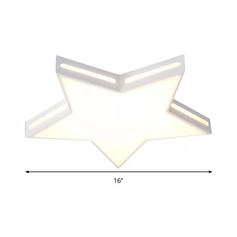Lámpara de techo LED de acrílico moderna con forma de estrella blanca para dormitorio de niños