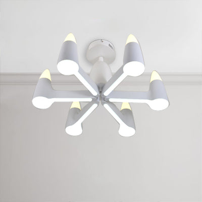 Kit de lámpara colgante cónica blanca Nordic 3/6/8 Luces de lámpara de metal Luz colgante para sala de estar