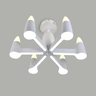 Kit de lámpara colgante cónica blanca Nordic 3/6/8 Luces de lámpara de metal Luz colgante para sala de estar