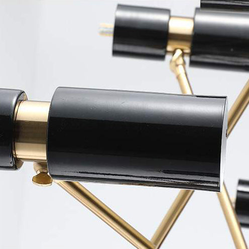 Lámpara colgante de cilindro metal nórdico arriba y abajo de la lámpara negra para la sala de estar