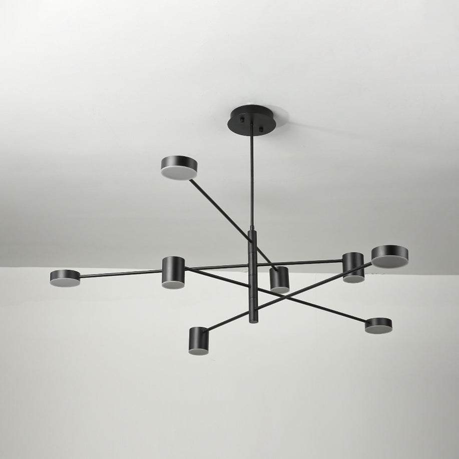Lumo il lampadario asimmetrico multilivello in metallo semplice in stile semplice 2/4/6/8 teste in bianco/nero la luce a sospensione in bianco/bianco in calda/bianca/terza marcia