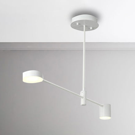 Multi Tiers Asymmetrical Chandelier Light Metal Simple Style 2/4/6/8 Heads Black/White Pendant Light in Warm/White/Third Gear