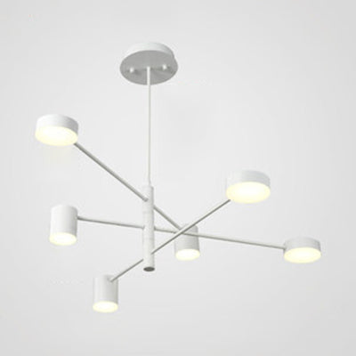 Lumo il lampadario asimmetrico multilivello in metallo semplice in stile semplice 2/4/6/8 teste in bianco/nero la luce a sospensione in bianco/bianco in calda/bianca/terza marcia