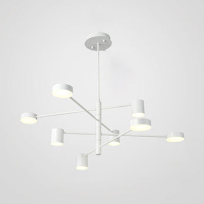 Lumo il lampadario asimmetrico multilivello in metallo semplice in stile semplice 2/4/6/8 teste in bianco/nero la luce a sospensione in bianco/bianco in calda/bianca/terza marcia