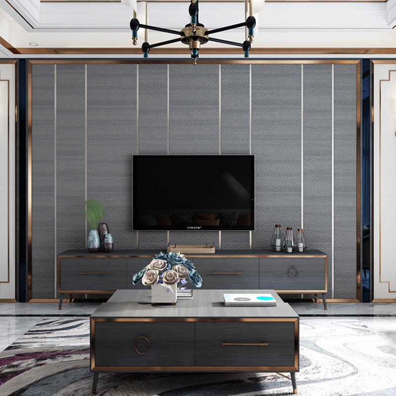 Modern Dark Color Flock Wallpaper Glitter Solid Moisture-Resistant Wall Covering for Living Room