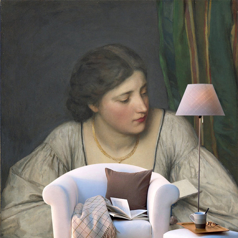 Fairy Girl Wall Mural Decal for Home Decoration, Soft Grey, Customized Size Available