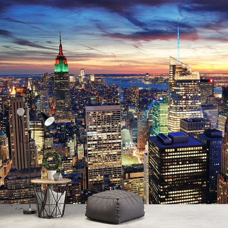 Extra Large Photo Skyscrapers Mural Wallpaper for Meeting Room Decor in Brown, Custom-Made