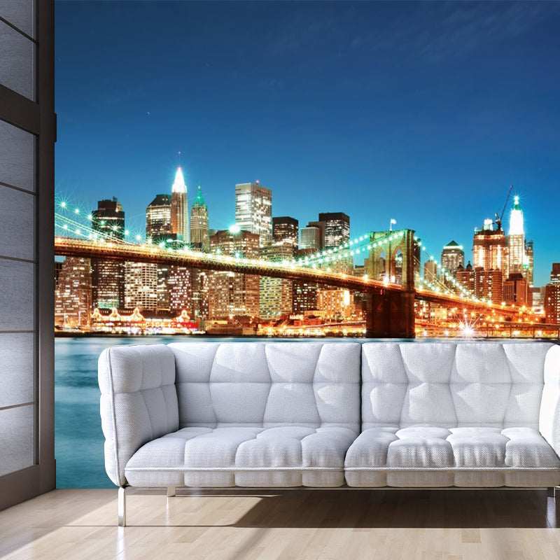 Waterproofing Bridge and River Mural Wallpaper Custom-Made Contemporary Wall Decor for Meeting Room